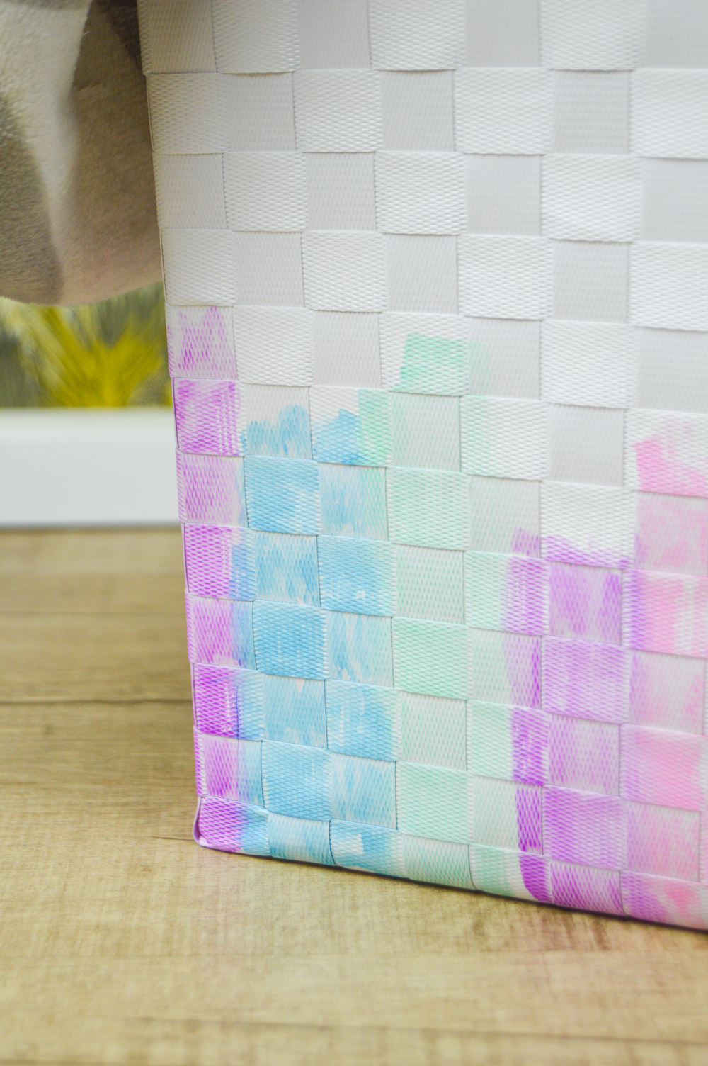 DIY Watercolor Basket Makeover | www.clubcrafted.com