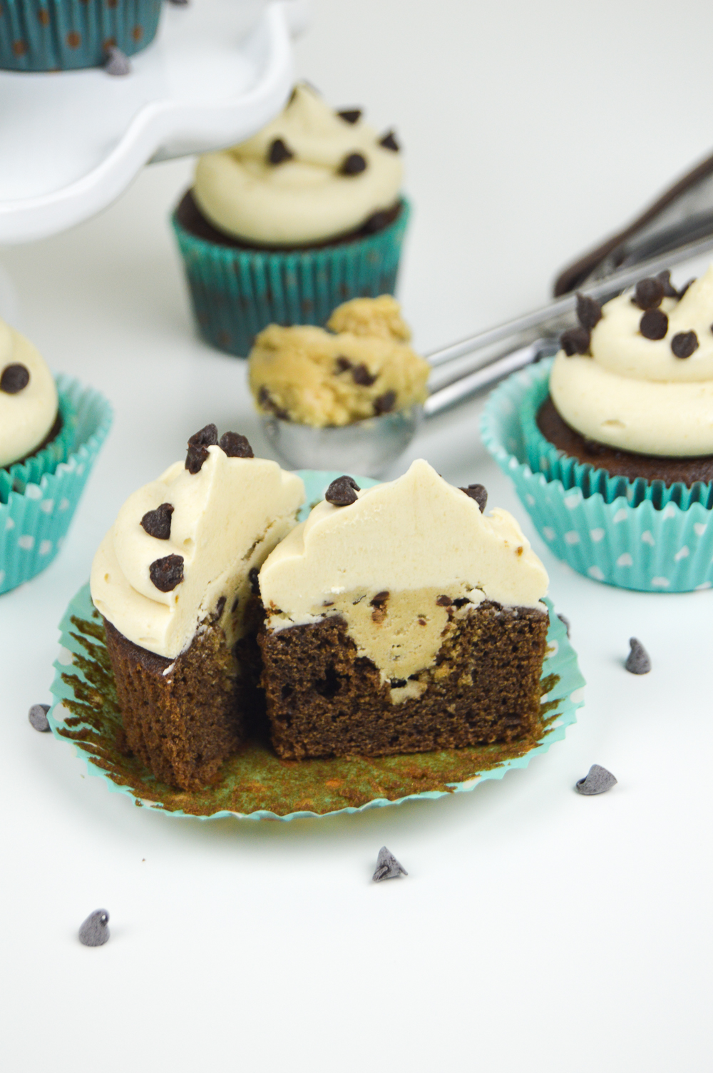 Chocolate Cookie Dough Cupcakes | www.clubcrafted.com