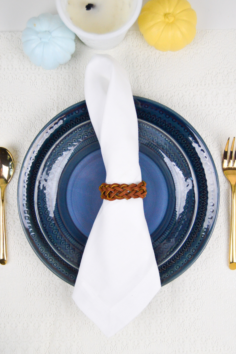 DIY Leather Braided Napkin Rings | Club Crafted