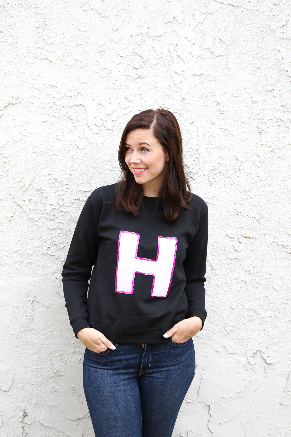 DIY Sequin Monogram Sweatshirt