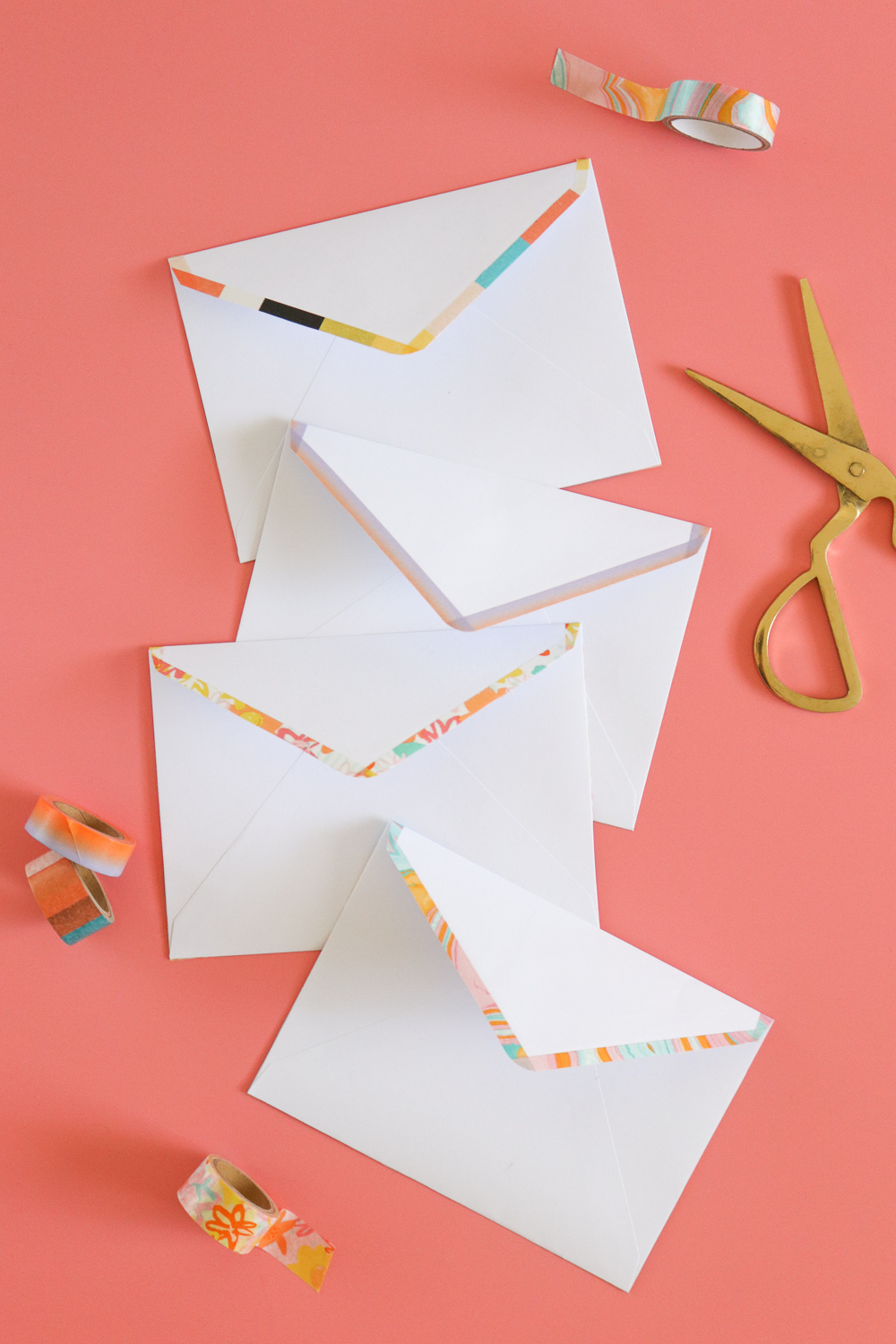 DIY Washi Tape Lined Envelopes | Club Crafted