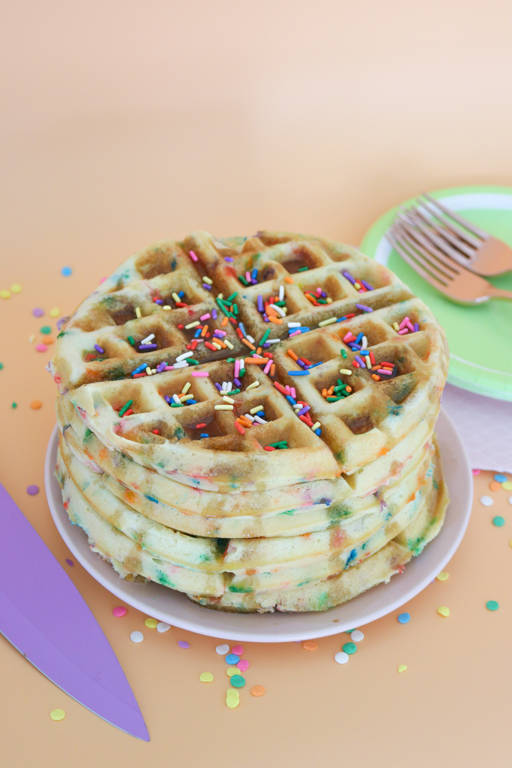 Funfetti Cake Batter Waffles | Club Crafted