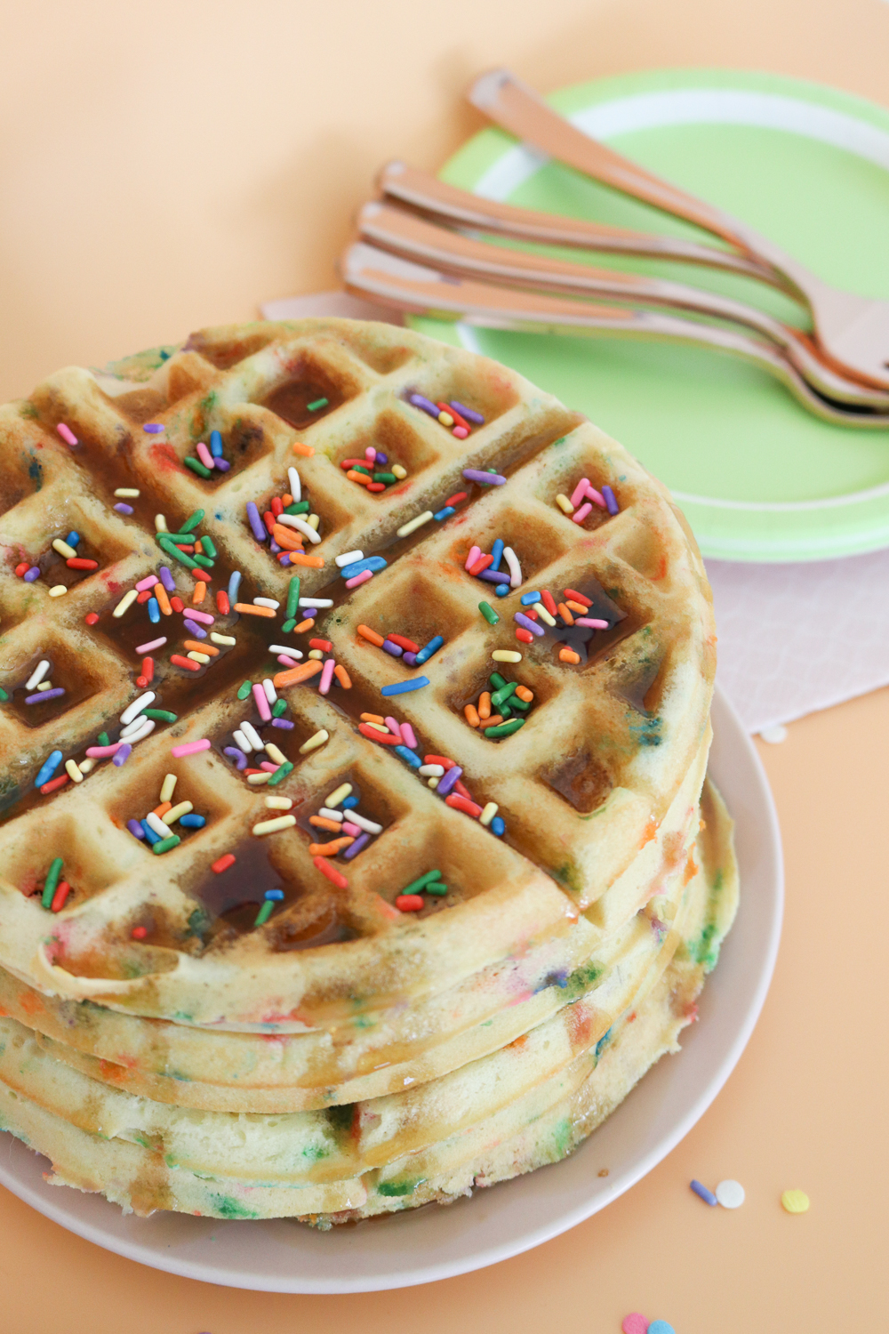 Funfetti Cake Batter Waffles | Club Crafted