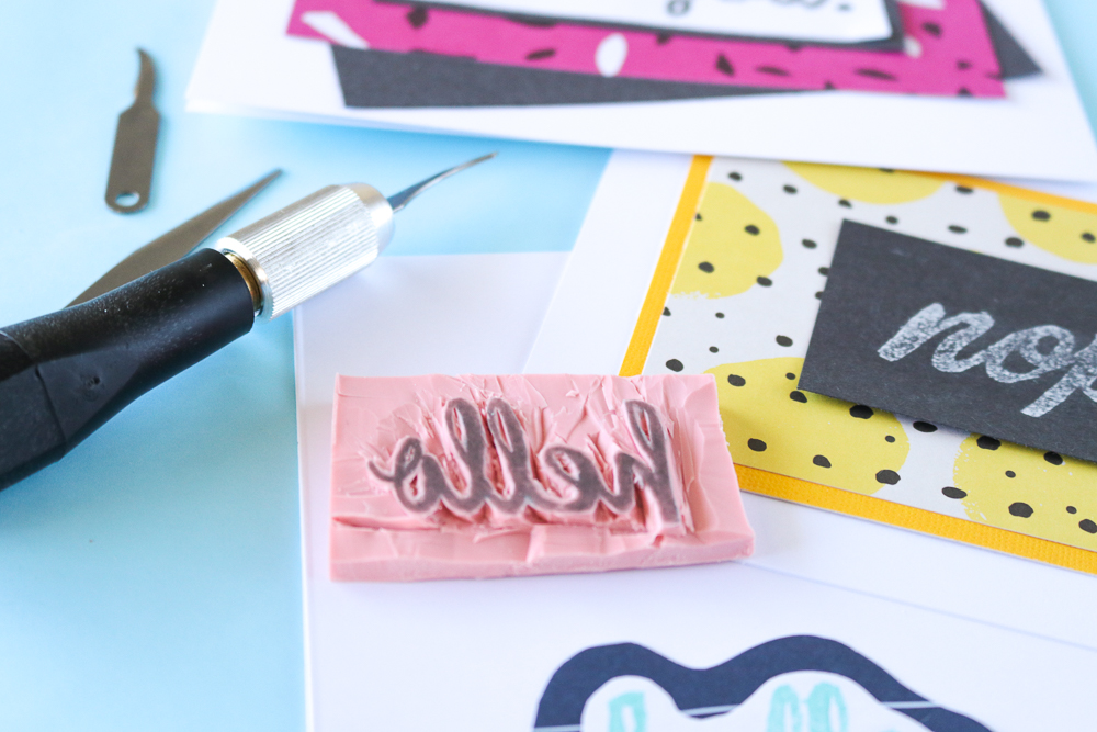 DIY Carved Cursive Stamps | Club Crafted