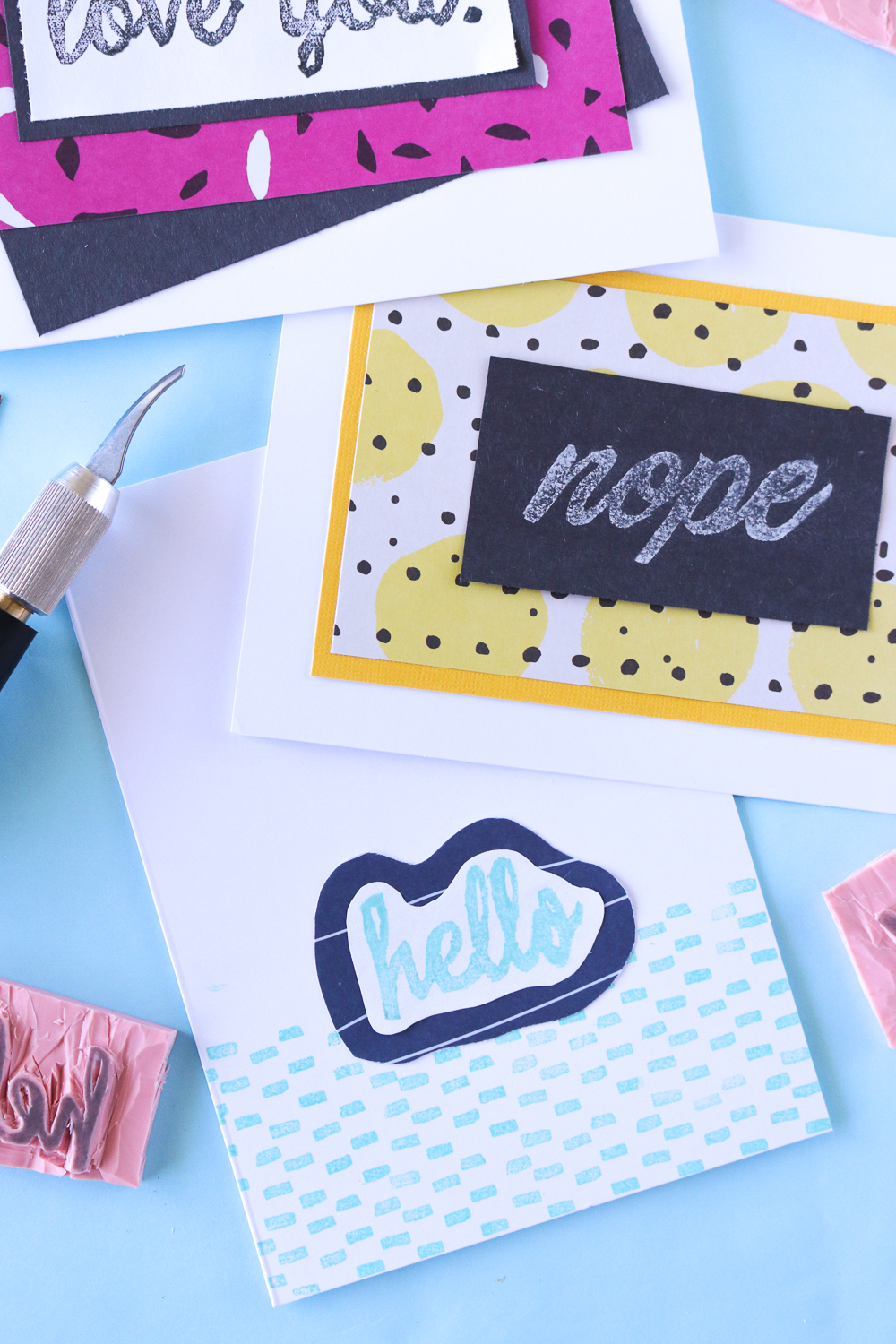 DIY Carved Cursive Stamps | Club Crafted