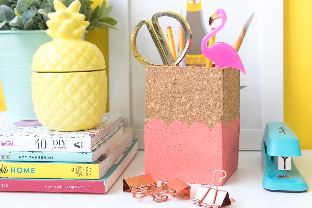 DIY Scalloped Cork Pencil Cup | Club Crafted