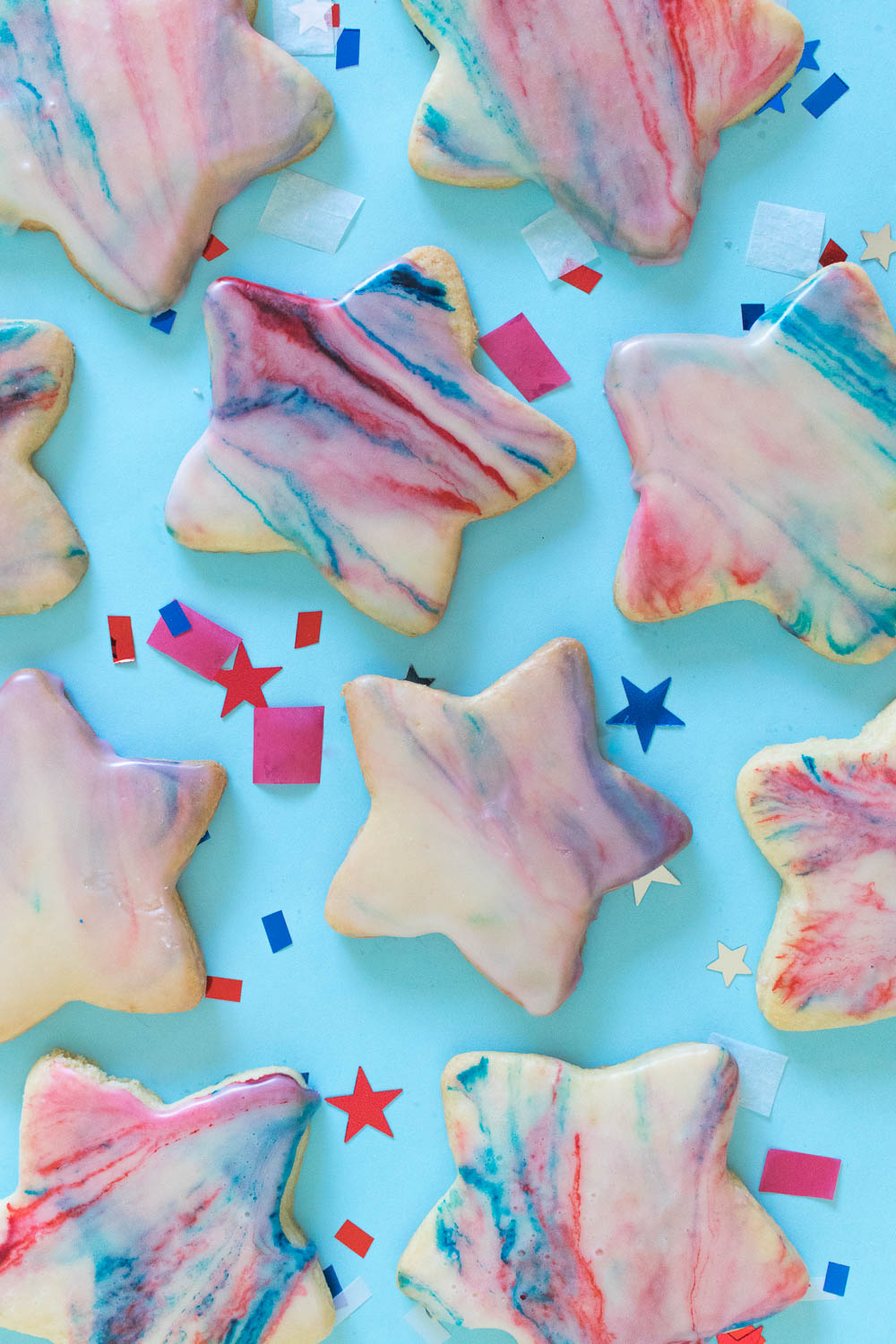 Red, White + Blue Marbled Sugar Cookies for 4th of July | Club Crafted