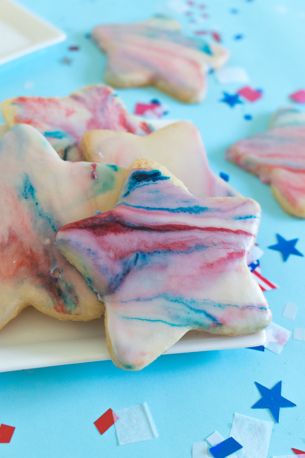 Red, White + Blue Marbled Sugar Cookies for 4th of July | Club Crafted