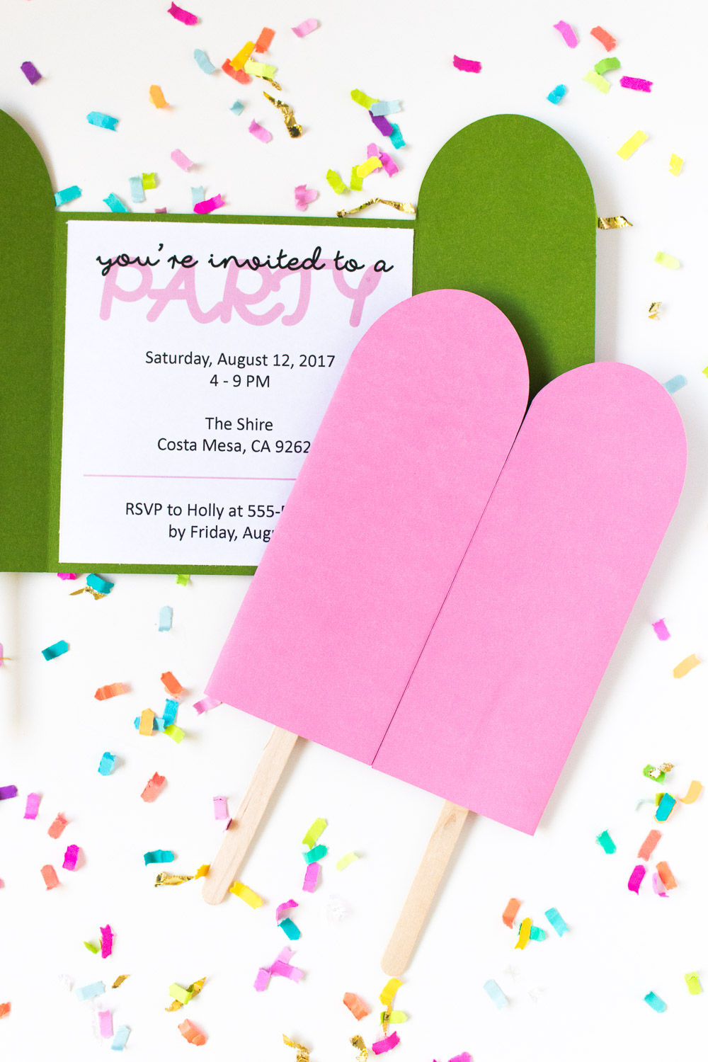 DIY Popsicle Invitations + Free Printable! | Club Crafted