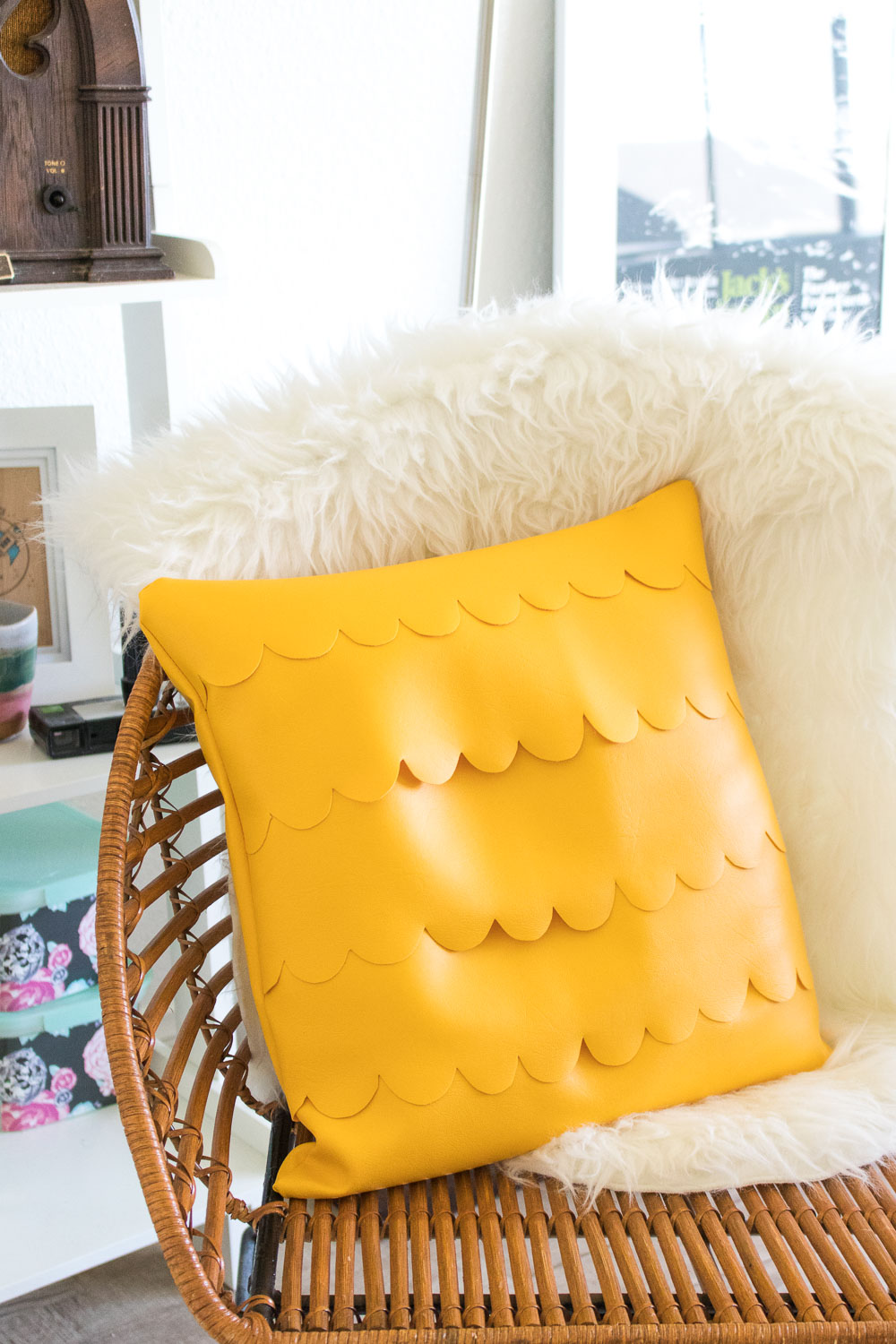 DIY Scalloped Leather Pillow | Club Crafted