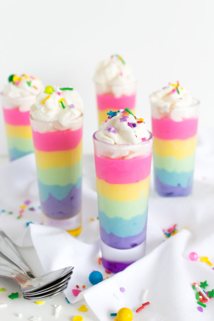White Chocolate Rainbow Mousse Shooters | Club Crafted