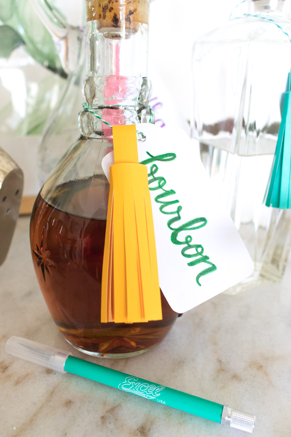 DIY Paper Tassel Decanter Tags | Club Crafted