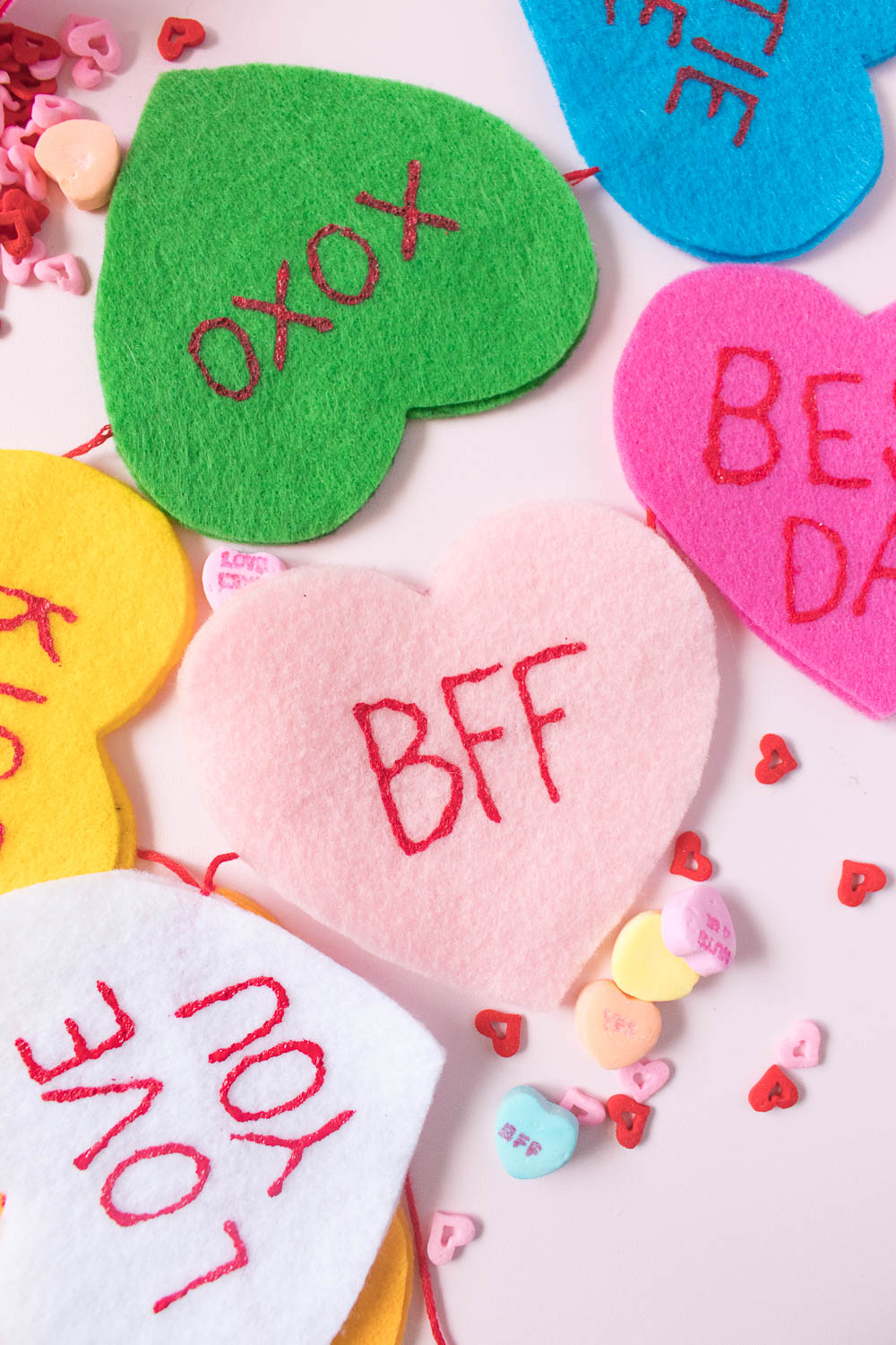 DIY Conversation Heart Banner for Valentine's Day | Club Crafted