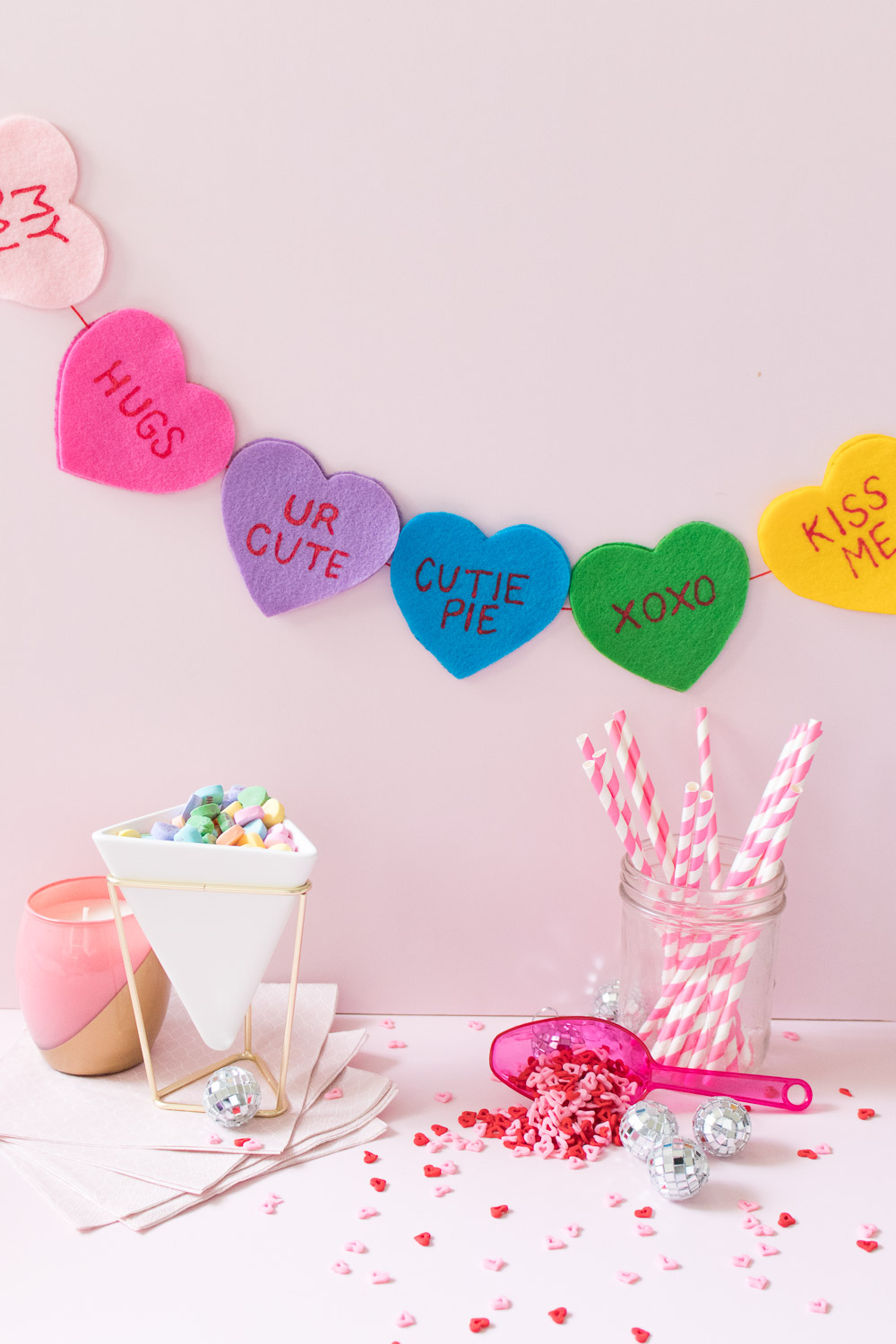 DIY Conversation Heart Banner for Valentine's Day | Club Crafted