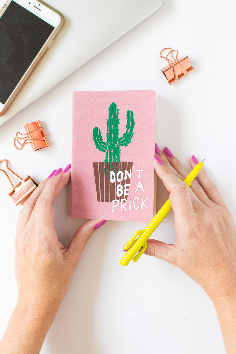 DIY Punny Cactus Notebook | Club Crafted