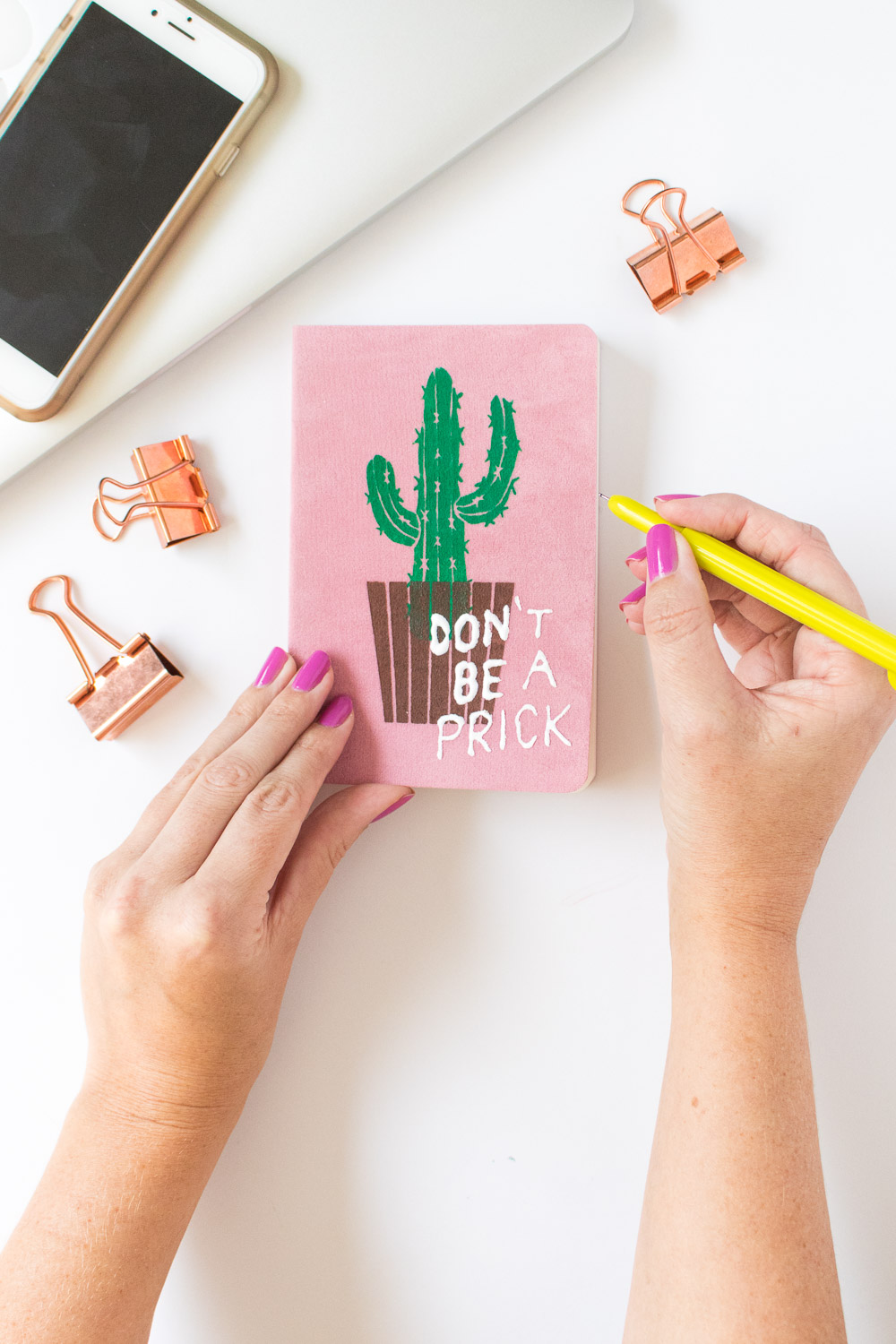 DIY Punny Cactus Notebook | Club Crafted