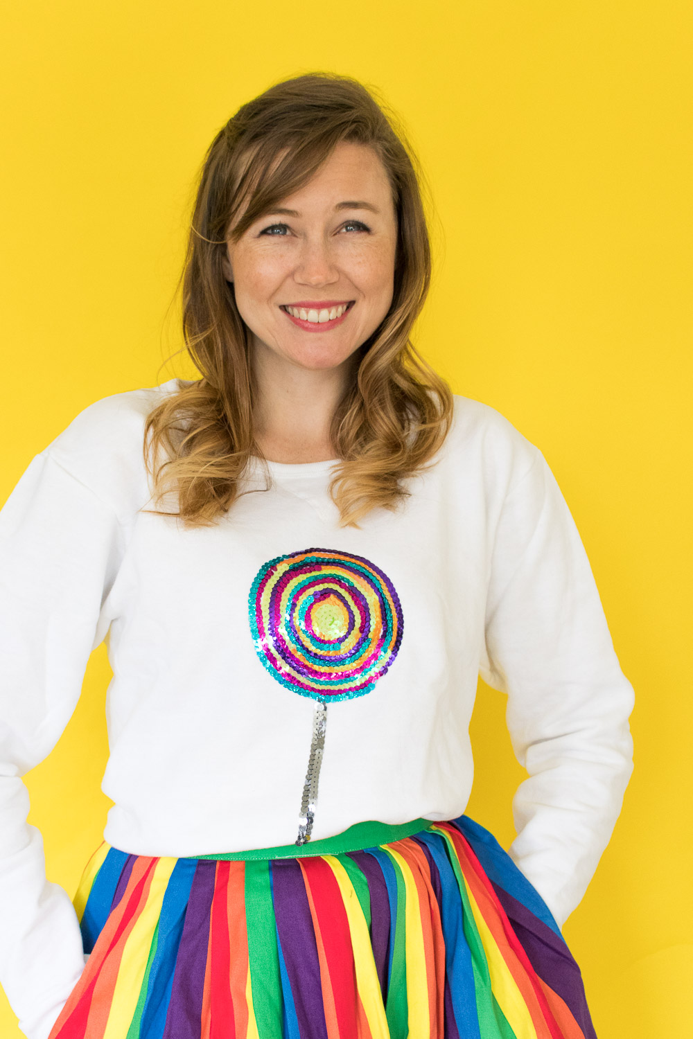 DIY Sequin Lollipop Sweatshirt [+ a Video!] | Club Crafted