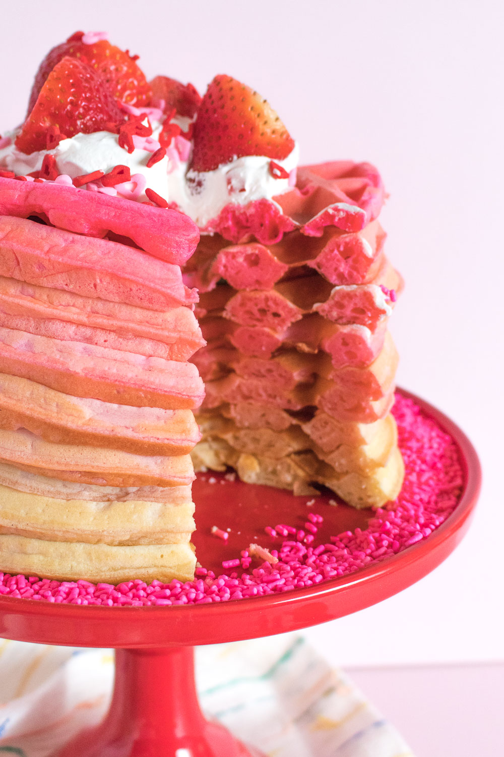 Pink Ombre Waffle Cake | Club Crafted