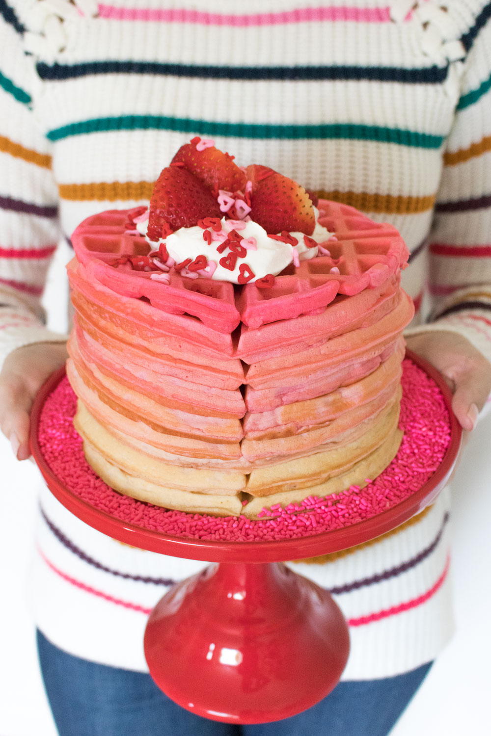 Pink Ombre Waffle Cake | Club Crafted