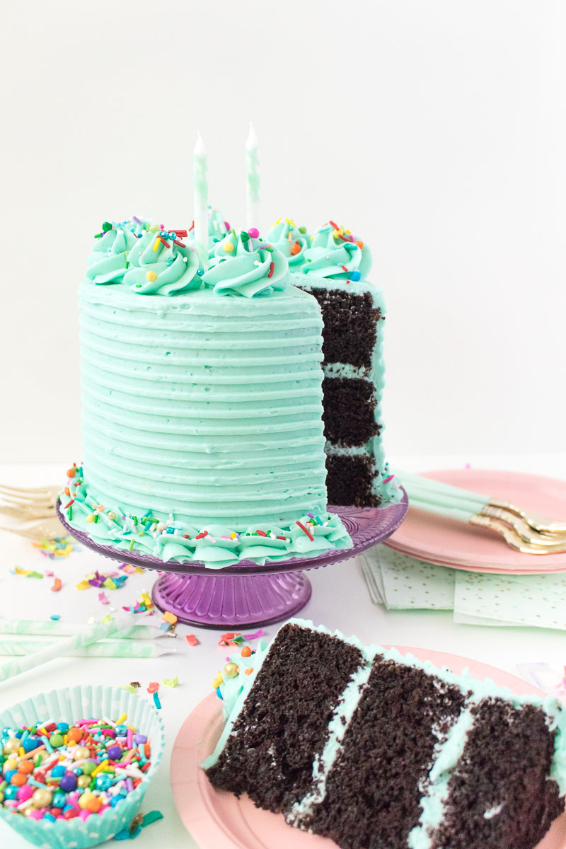 Simple Chocolate Cake with Vanilla Frosting | Club Crafted