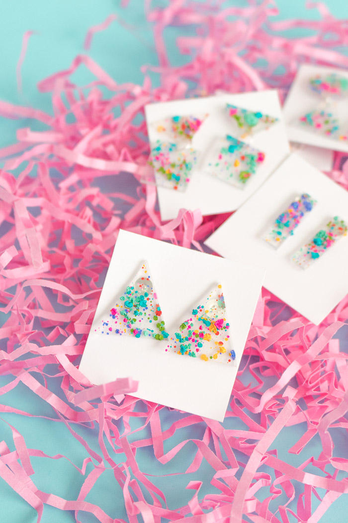 DIY 80s-Inspired Splatter Paint Earrings | Club Crafted