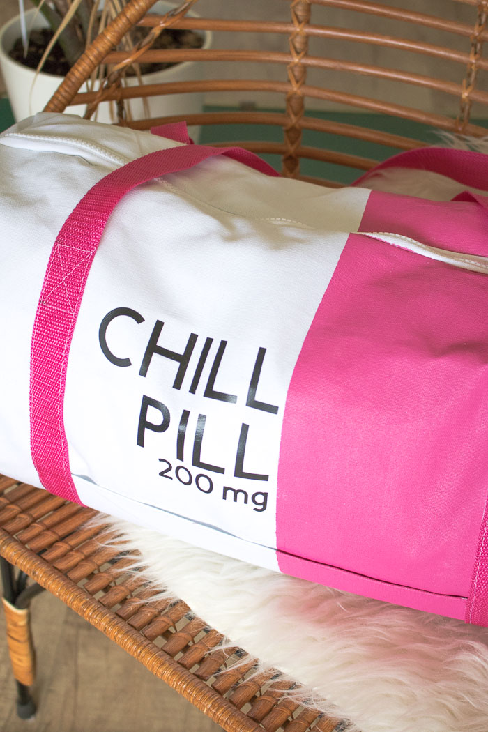 DIY Chill Pill Duffle Bag (Gym Bag) | Club Crafted