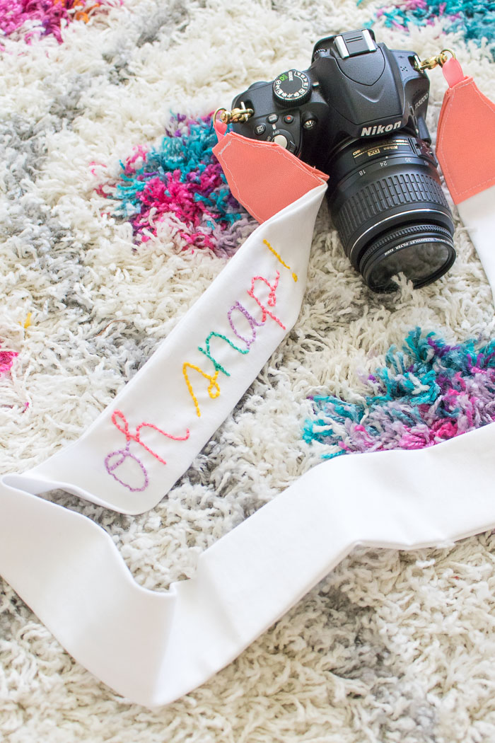 How to Sew a Hand Embroidered Camera Strap | Club Crafted