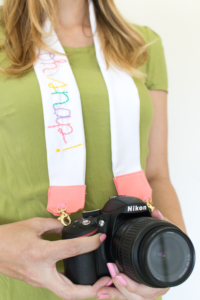How to Sew a Hand Embroidered Camera Strap | Club Crafted