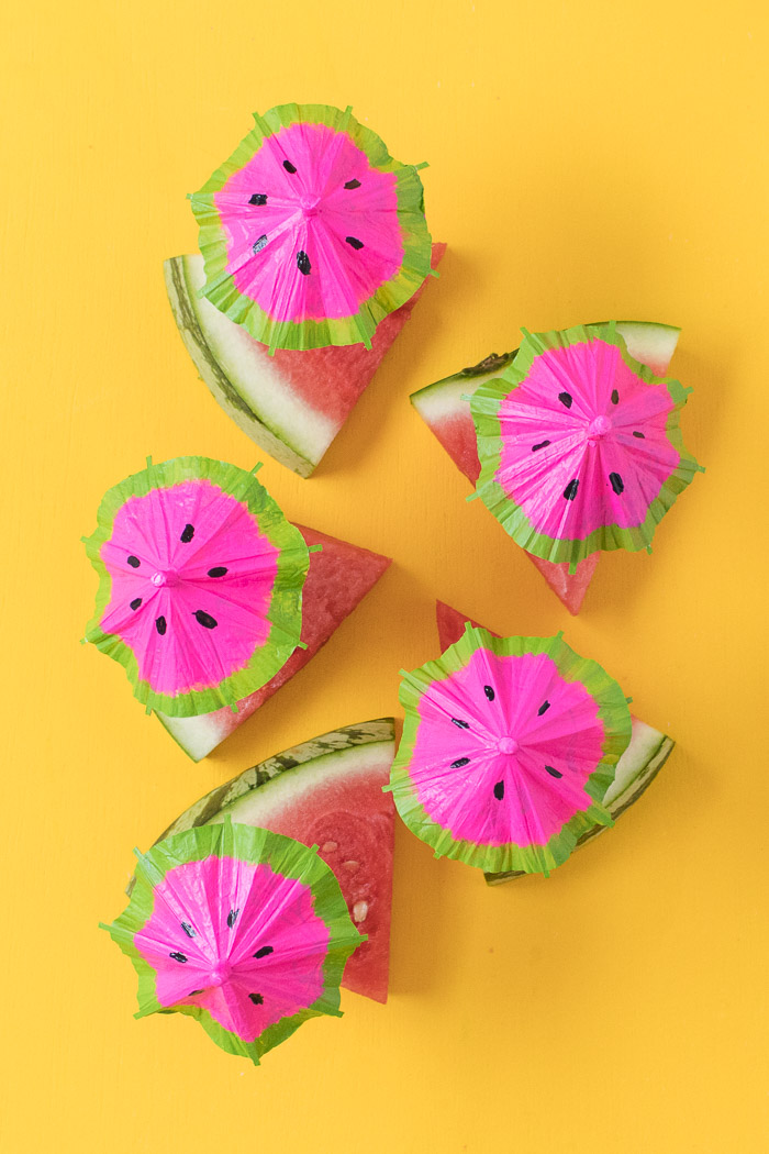 DIY Watermelon Drink Umbrellas | Club Crafted