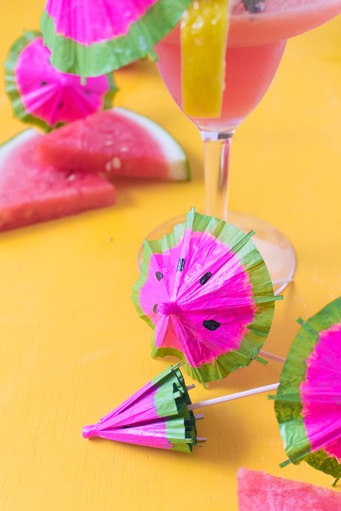 DIY Watermelon Drink Umbrellas | Club Crafted