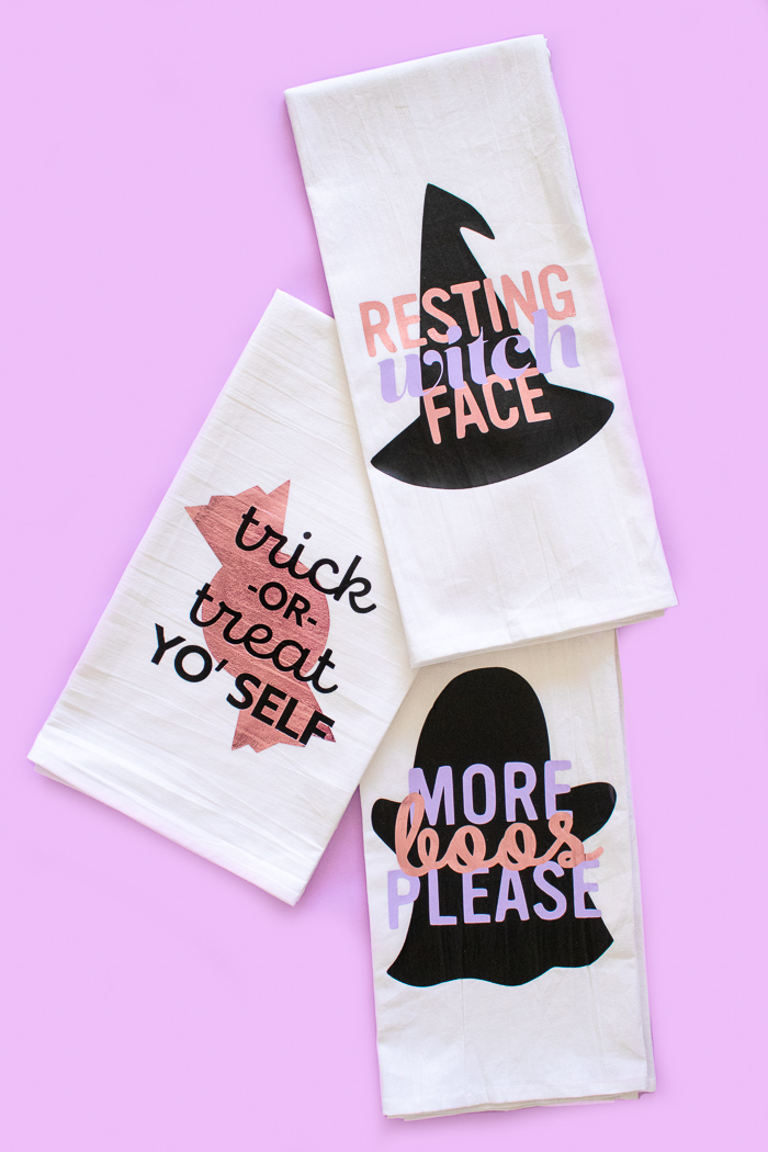 DIY Punny Halloween Dish Towels (+ Free Templates!) | Club Crafted