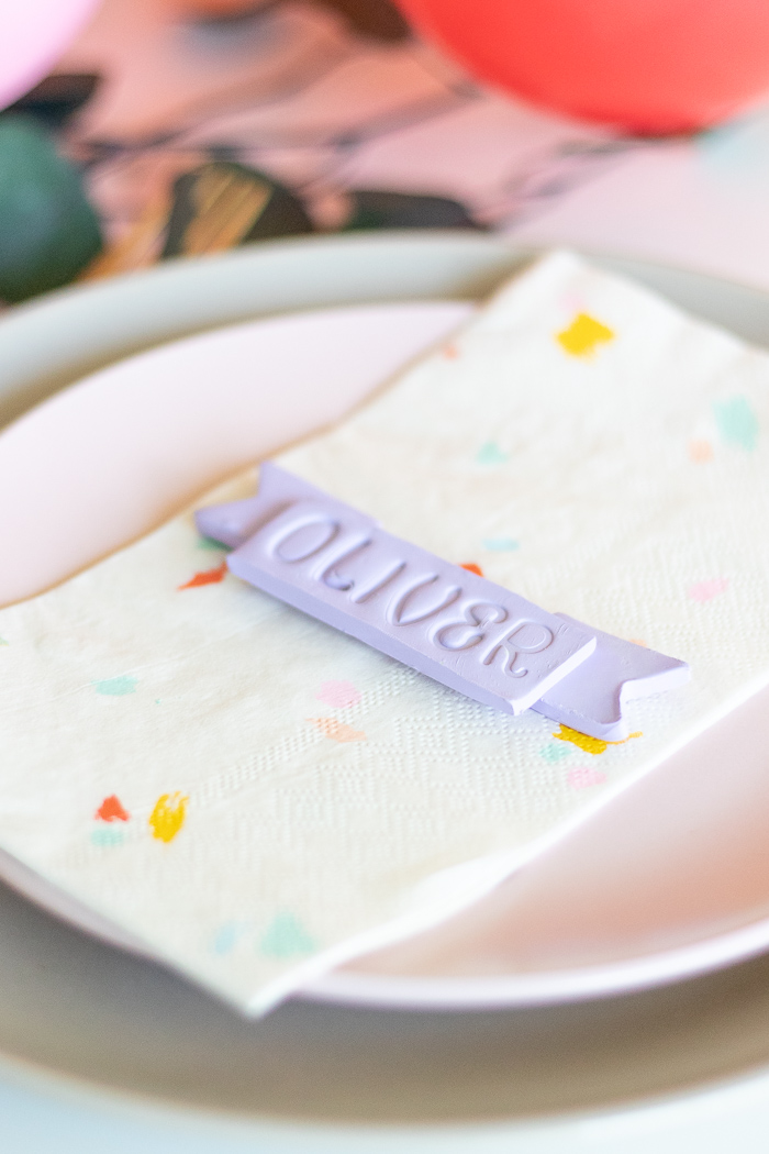 DIY Clay Ribbon Place Cards for Thanksgiving | Club Crafted