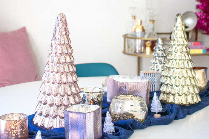 Simple Mercury Glass Tablescape for Holiday Gatherings | Club Crafted