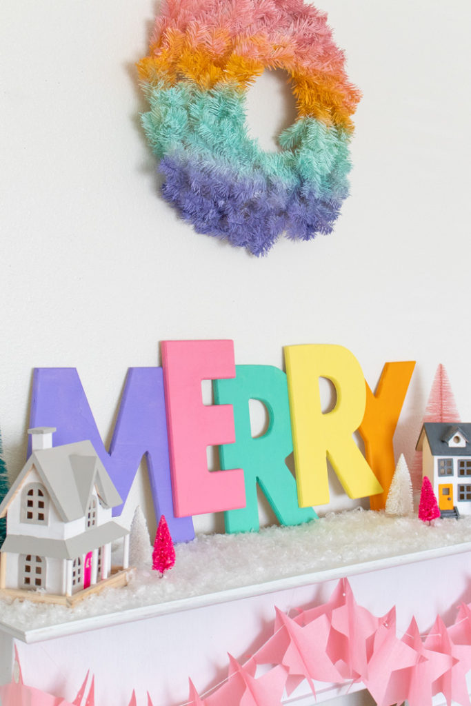 Large Colorful Merry Sign for Christmas Decor | Club Crafted