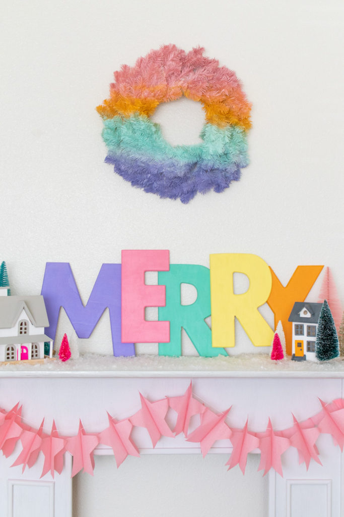 Large Colorful Merry Sign for Christmas Decor | Club Crafted