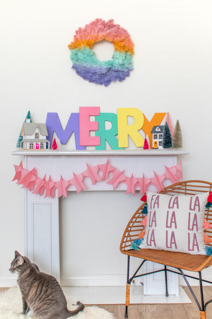 Large Colorful Merry Sign for Christmas Decor | Club Crafted