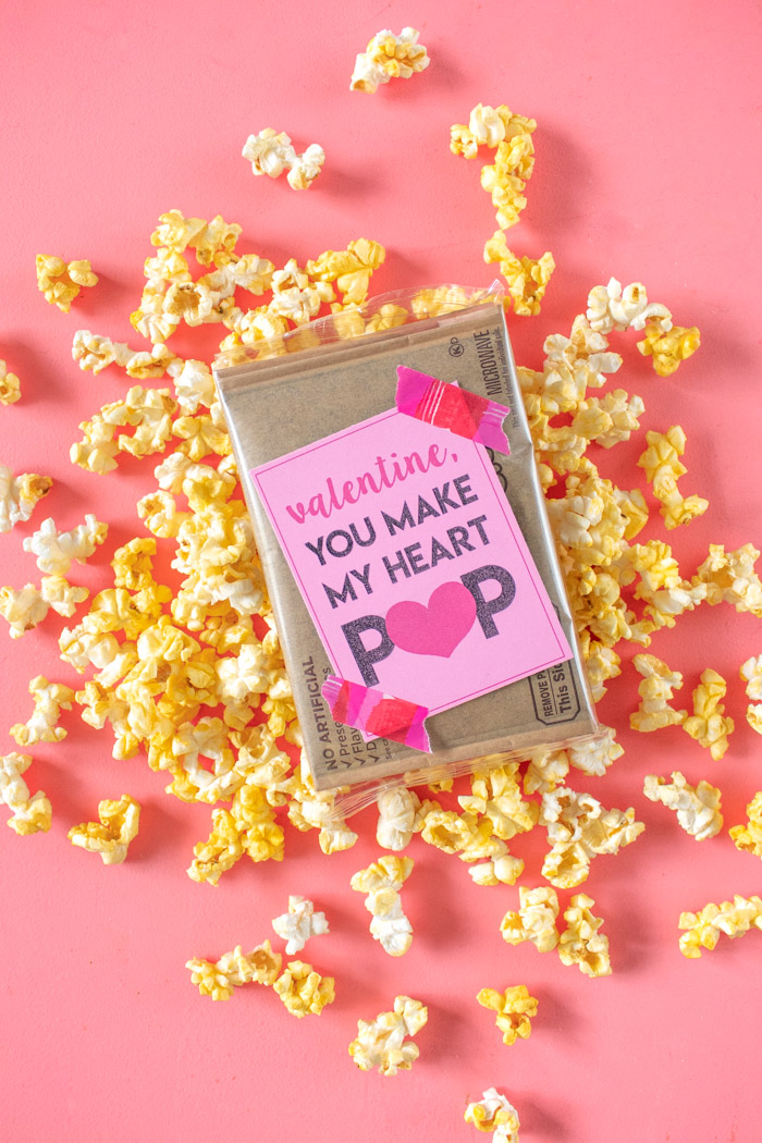 You Make my Heart POP! Printable Popcorn Valentines | Club Crafted