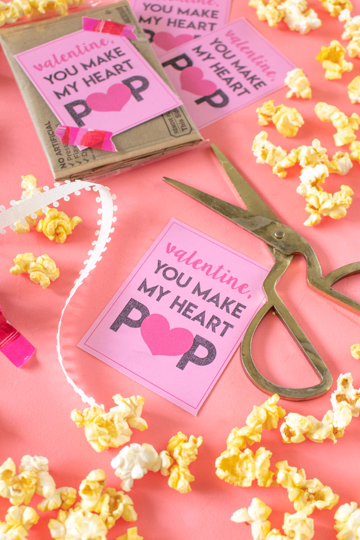 You Make my Heart POP! Printable Popcorn Valentines | Club Crafted