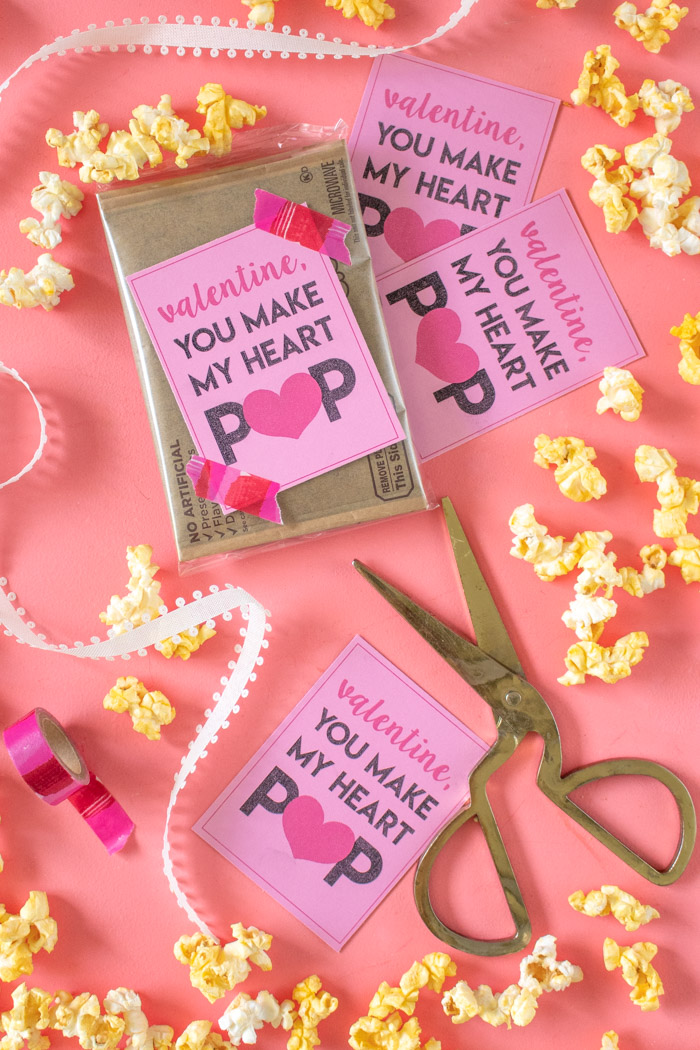 You Make my Heart POP! Printable Popcorn Valentines | Club Crafted