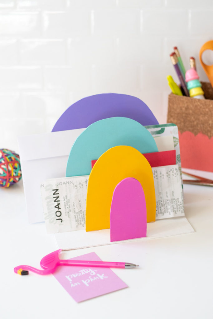 DIY Rainbow Paper Organizer | Club Crafted