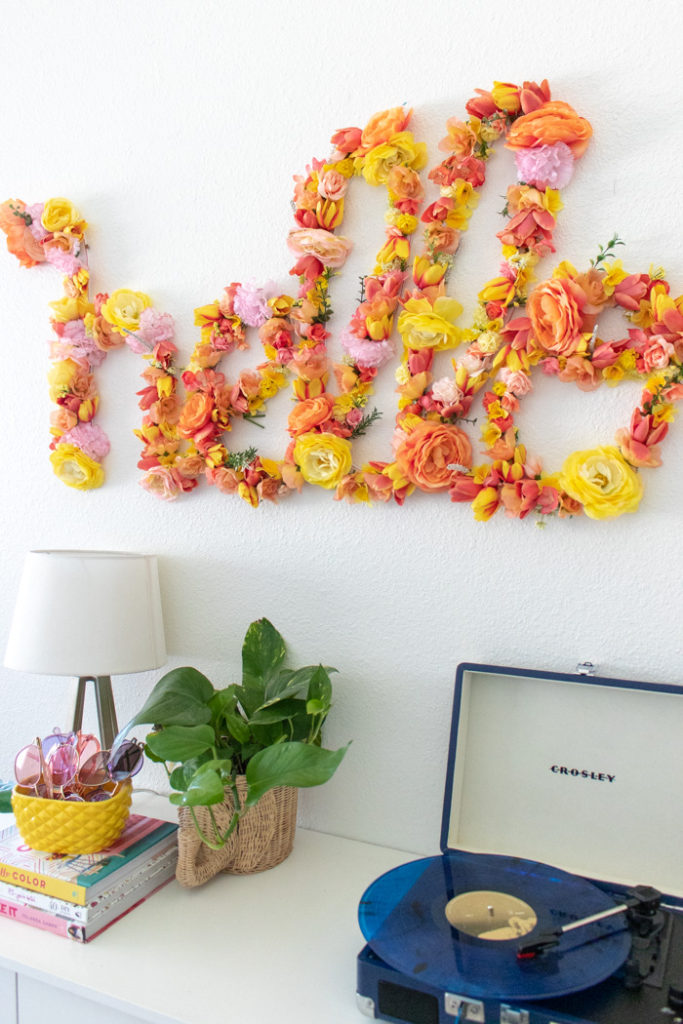 DIY Large Floral Word Art for Spring Home Decor | Club Crafted