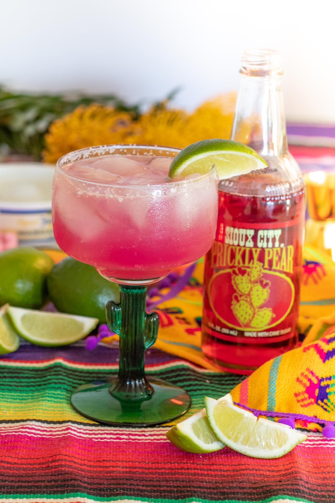 Cactus Cooler Cocktail (Sparkling Prickly Pear Margarita) | Club Crafted