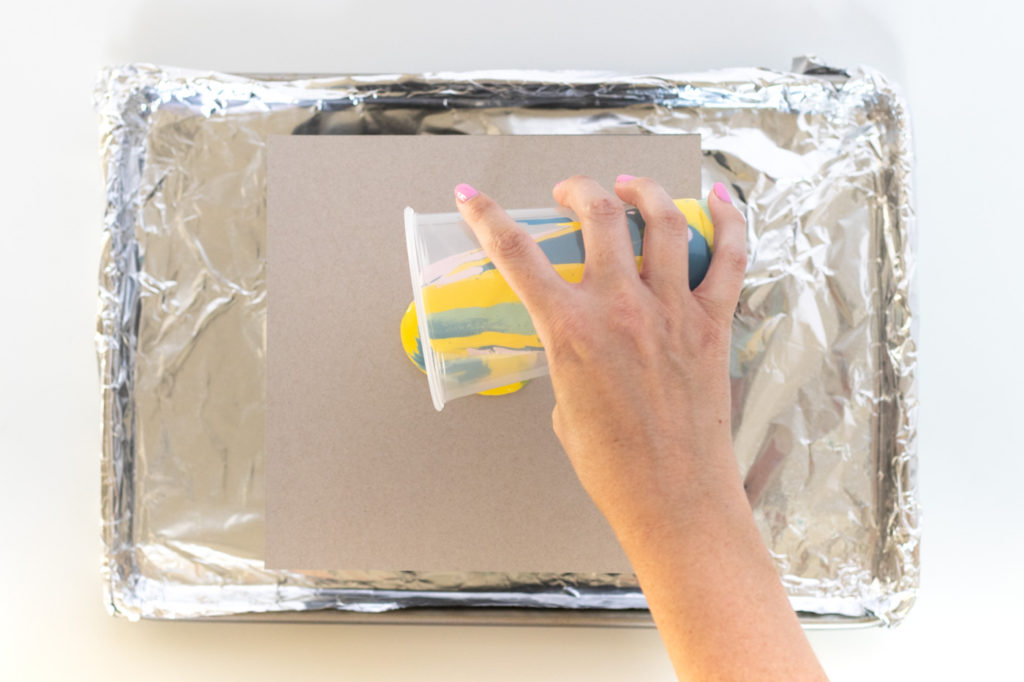 DIY Fluid Painted Marbled Tray from a Photo Frame | Club Crafted