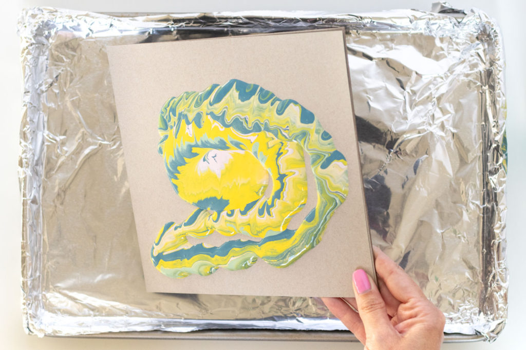 DIY Fluid Painted Marbled Tray from a Photo Frame | Club Crafted