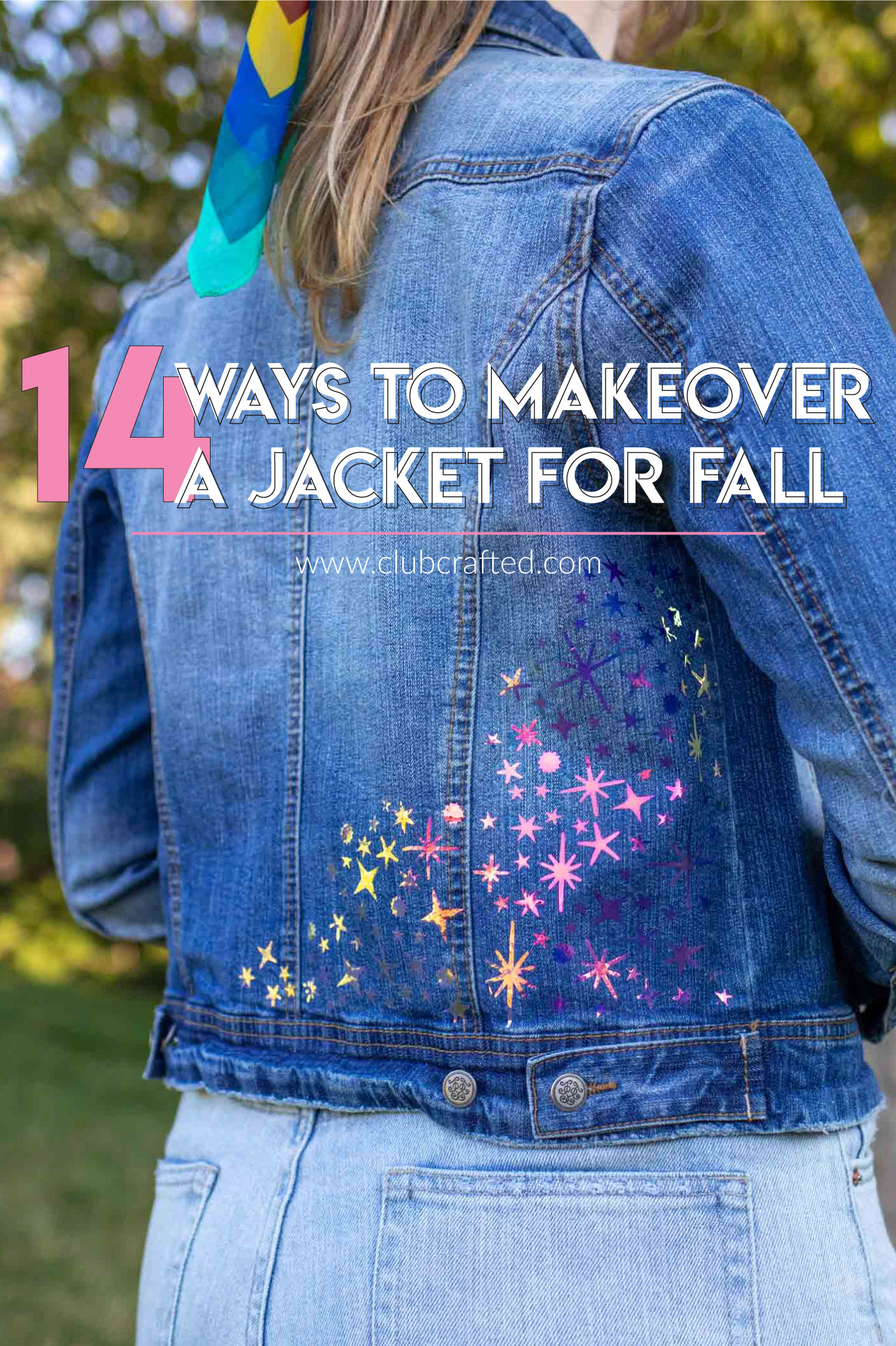 14 Ways to Makeover a Jacket for Fall // Find inspiration in these DIY jacket ideas for decorating a denim jacket for fall using supplies like vinyl, patches, paint, fabric and more! #fabric #nosew #womensclothing #diystyle #diyclothing #upcycle #fallstyle #fallclothing