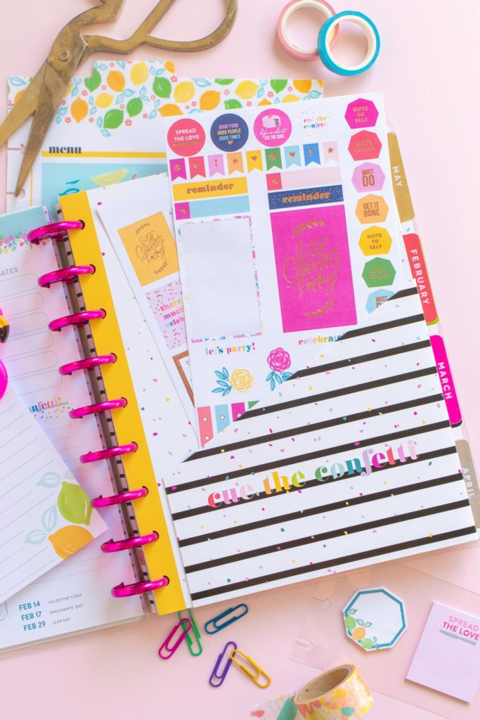 Planning with the New Miss Hostess Happy Planner // #ad See how to start planning for 2020 in the new Miss Hostess Happy Planner at @joann! Use stickers, folders, dry erase pages and recipe cards for event planning and entertaining prep in your planner! #handmadewithjoann #happyplanner #plannerinspiration #plannerideas #planning #entertaining #papercrafts