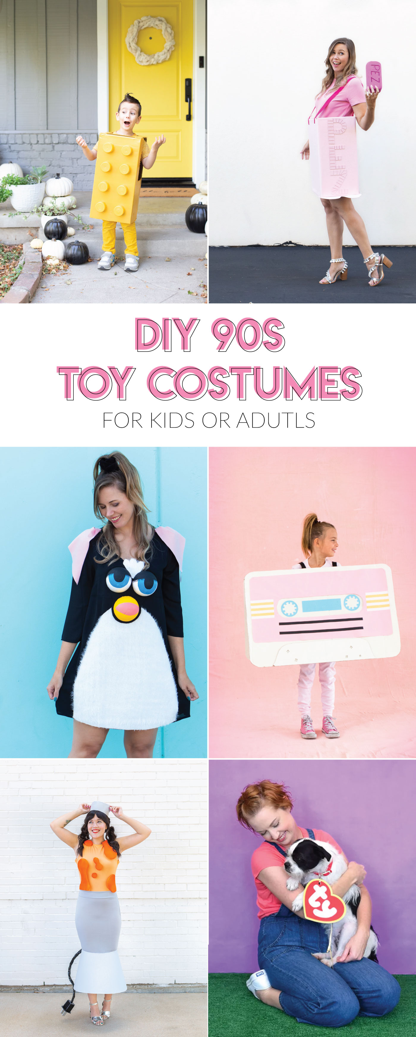 20 DIY 90s Toy Costumes for Halloween // Still need a Halloween costume? Try one of these nostalgic DIY 90s costumes based on childhood toys and games! #diycostume #halloween #diyhalloween #90s #adultcostumes #kidscostumes