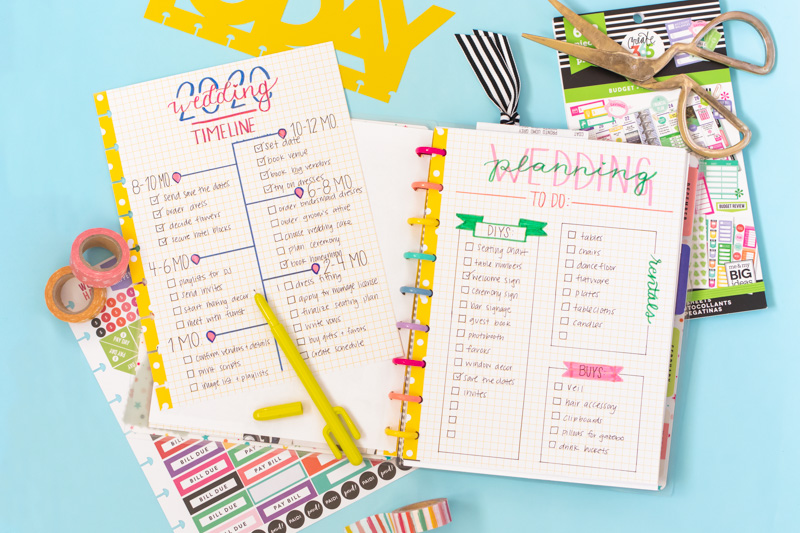 Planning My Wedding with Happy Planner // See how to use your Happy Planner from @joann for wedding planning and budgeting! I used bullet journal inspiration to track my wedding planning progress and stay on budget with the Happy Planner budget accessories! #joannpartner #handmadewithjoann #happyplanner #planning #bulletjournal #journaling #wedding #diywedding #weddingplanning #plannerinspiration #budgeting #budgetplanner
