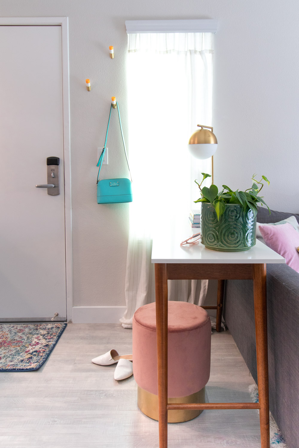side view of an entryway in a small space