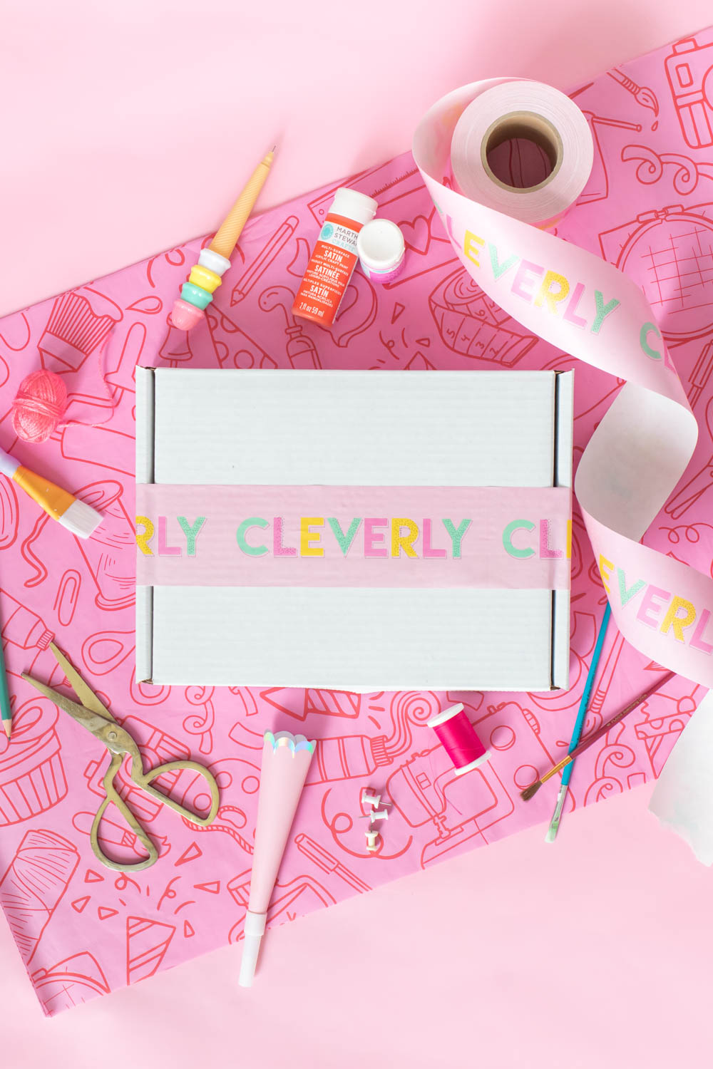 example of craft box gifts on custom tissue paper